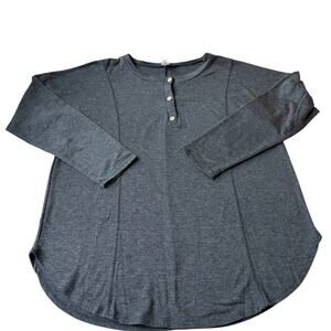 Sew In Love Charcoal Buttoned Top